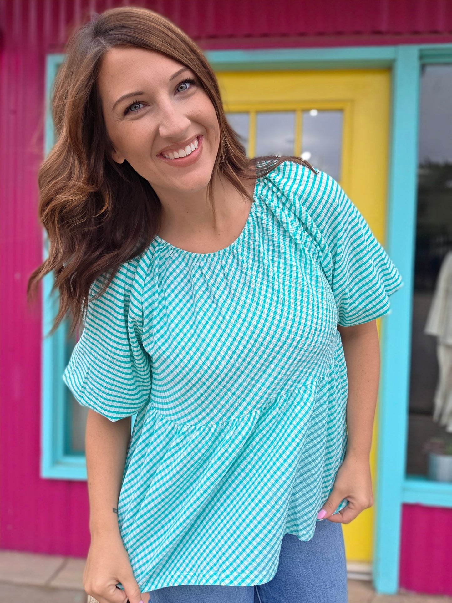 Karrie Gingham Peplum