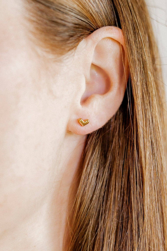 Screwback Stud Earrings - Fable Heart Gold