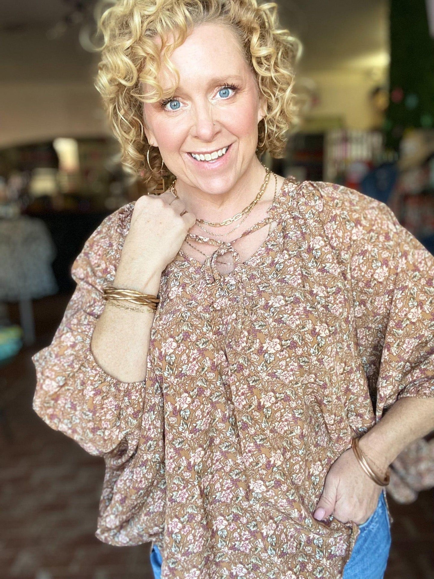Tops Amber Boho Peasant Blouse