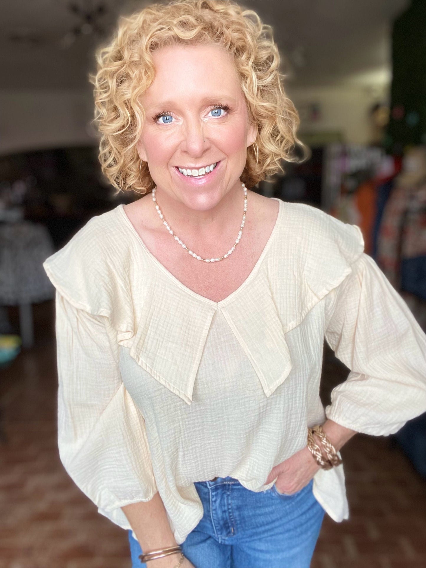 Tops Asa Oversized Collar Blouse