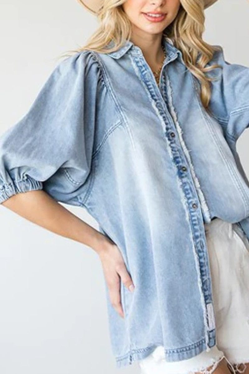 Billie Puff Sleeve Denim Top
