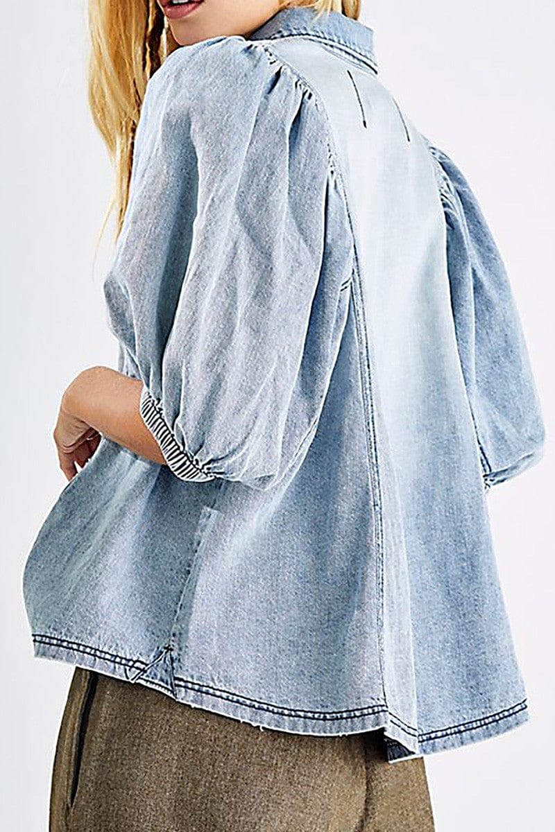 Billie Puff Sleeve Denim Top