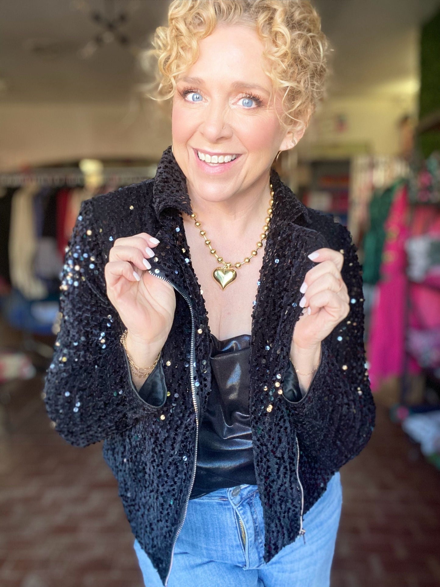 Blazer Blingy Bomber Jacket Black