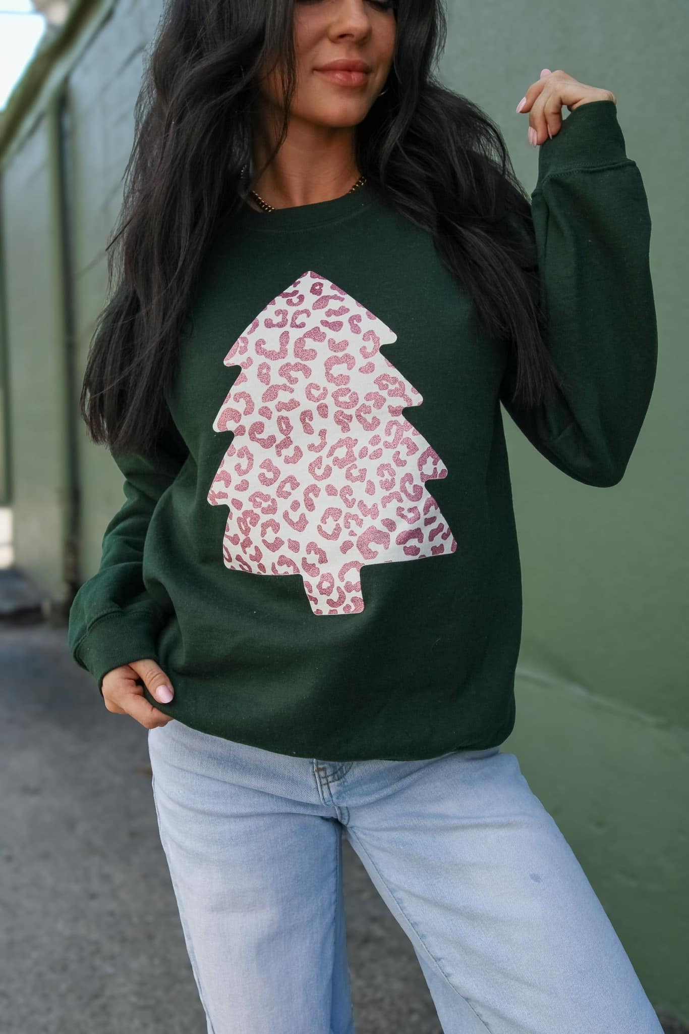 Graphic Tees Christmas Tree Rose Gold Sweatshirt