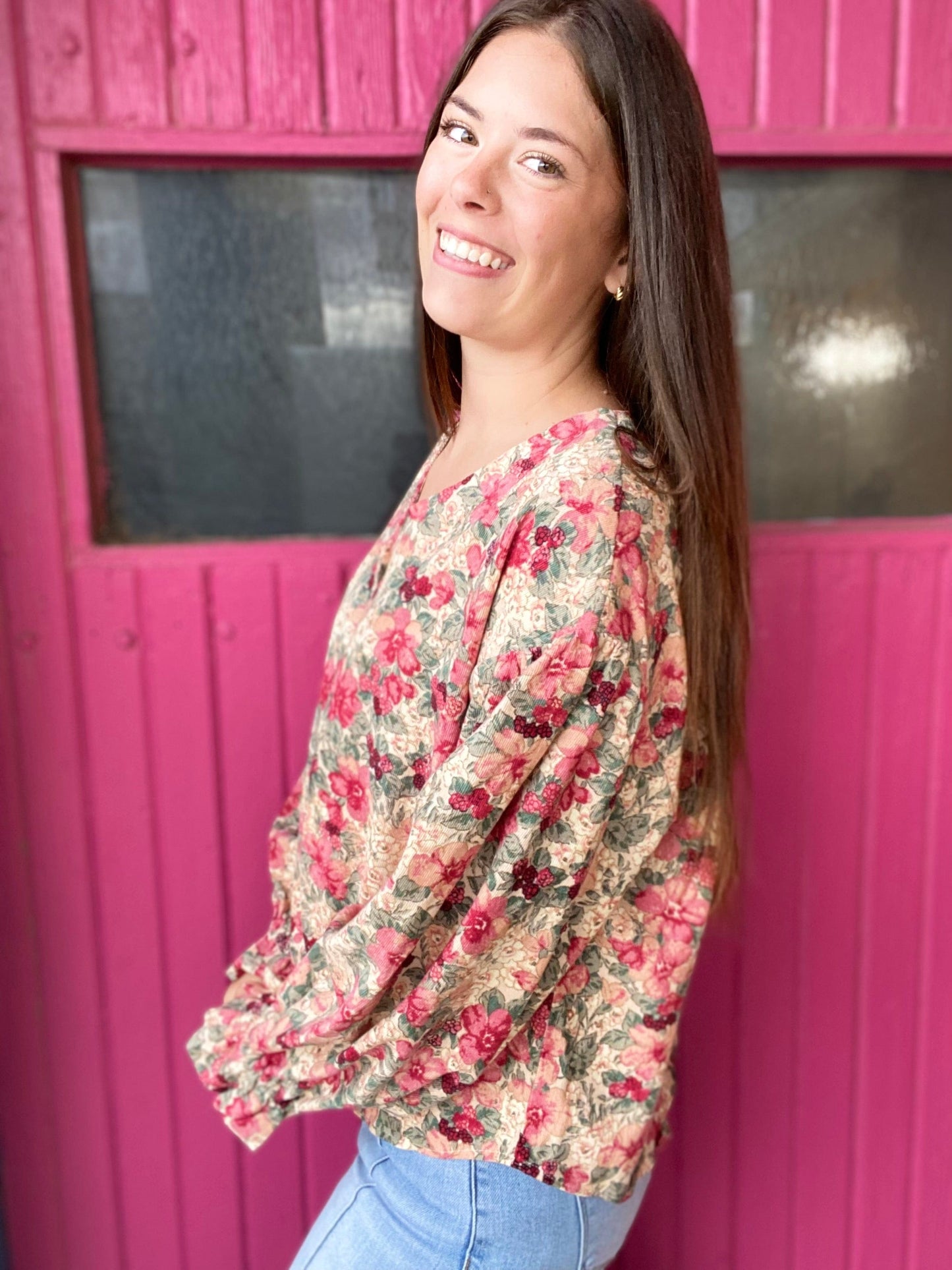 Tops Corded Floral Blouse