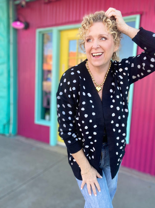 Tops Dottie Polka Dot Cardigan