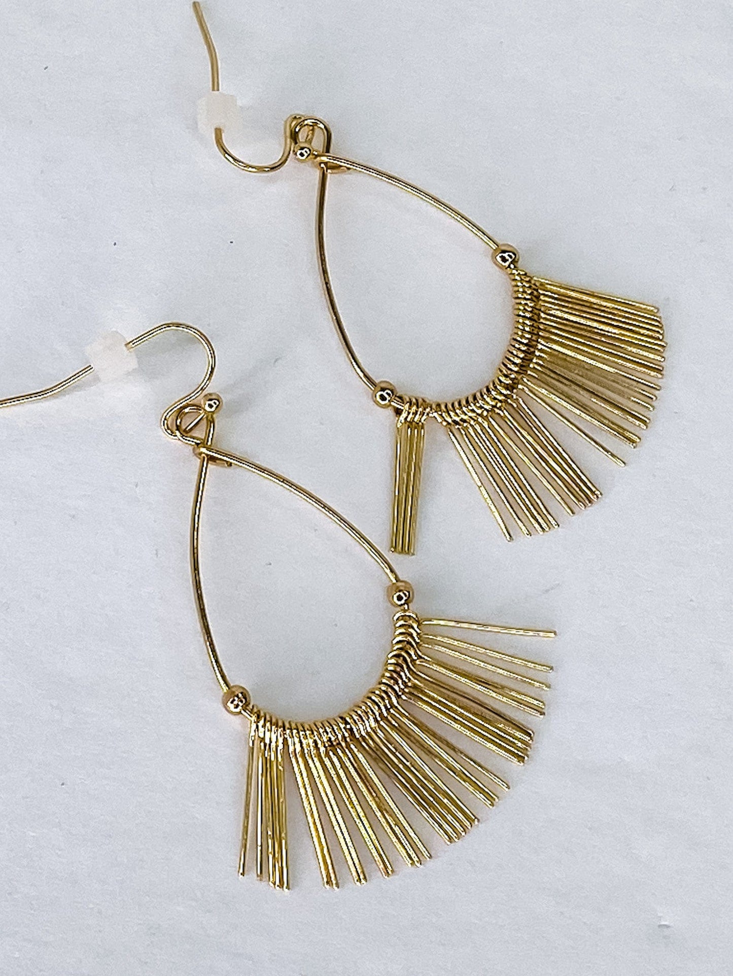 Earrings Golden Teardrop Fringe Earrings