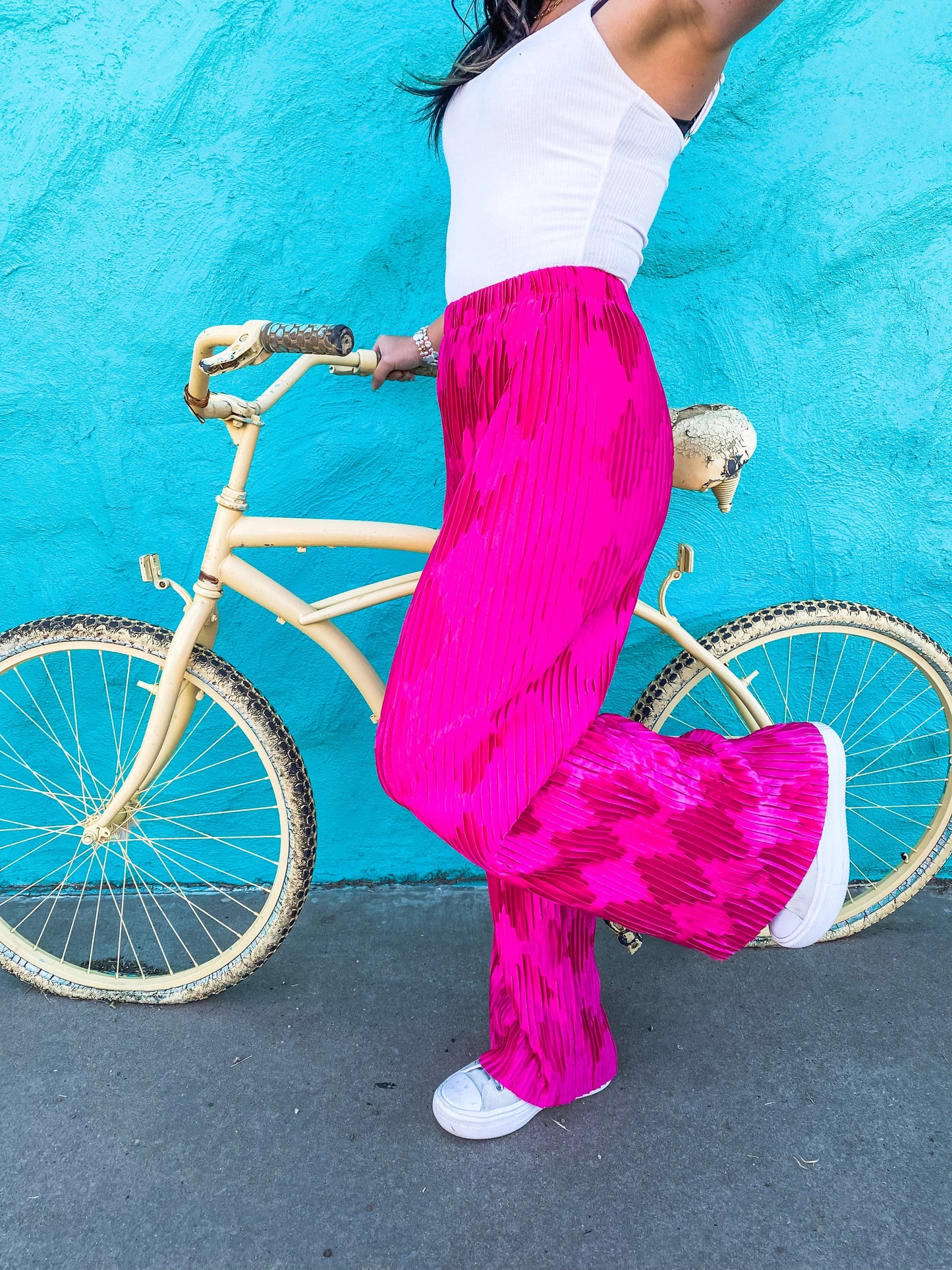 Bottoms Harlequin Satin Pant Magenta