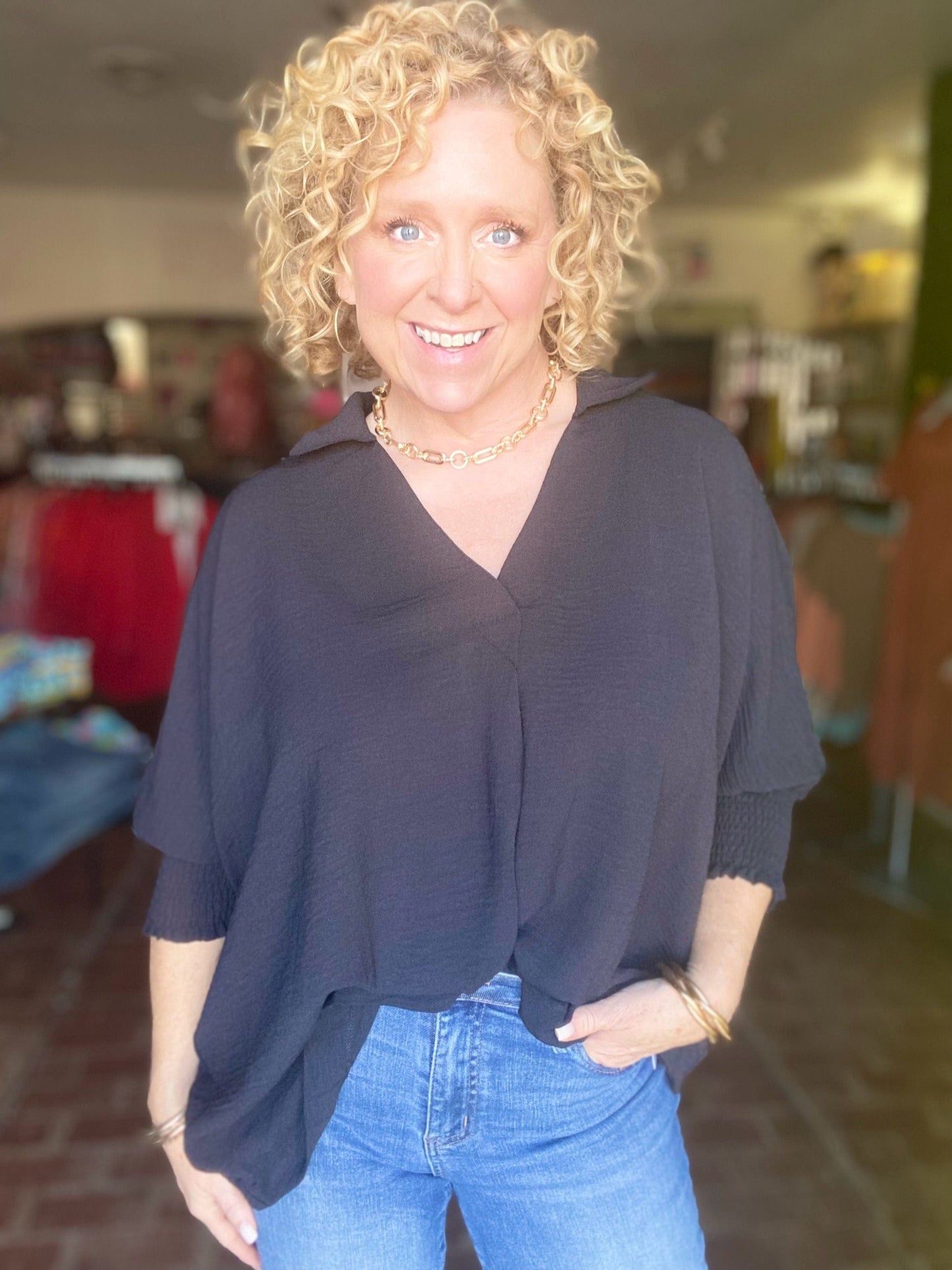 Tops Jada Vneck Half Sleeve Top