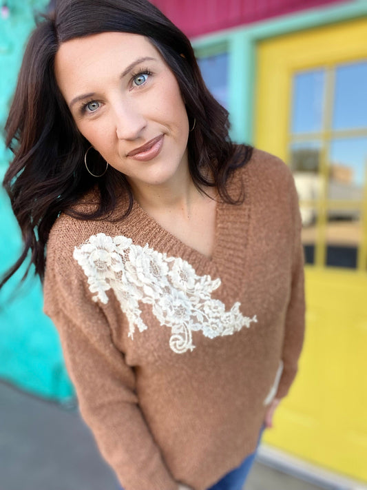 Shirts & Tops Lacey Vneck Sweater