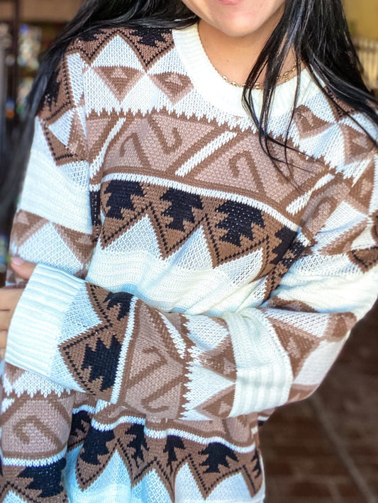 sweater Neutral Aztec Sweater