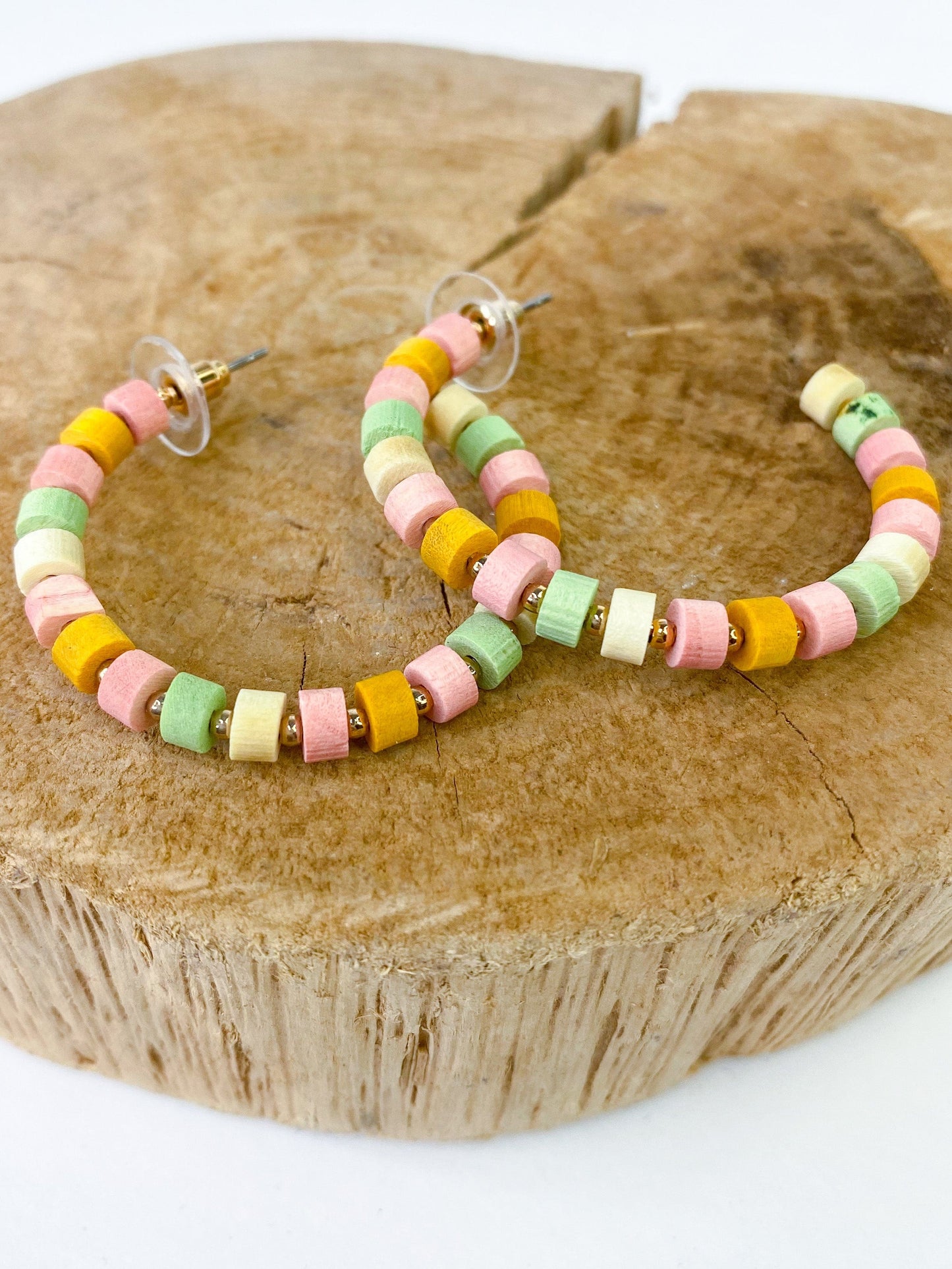 Earrings Pastel Beaded Hoop Earring