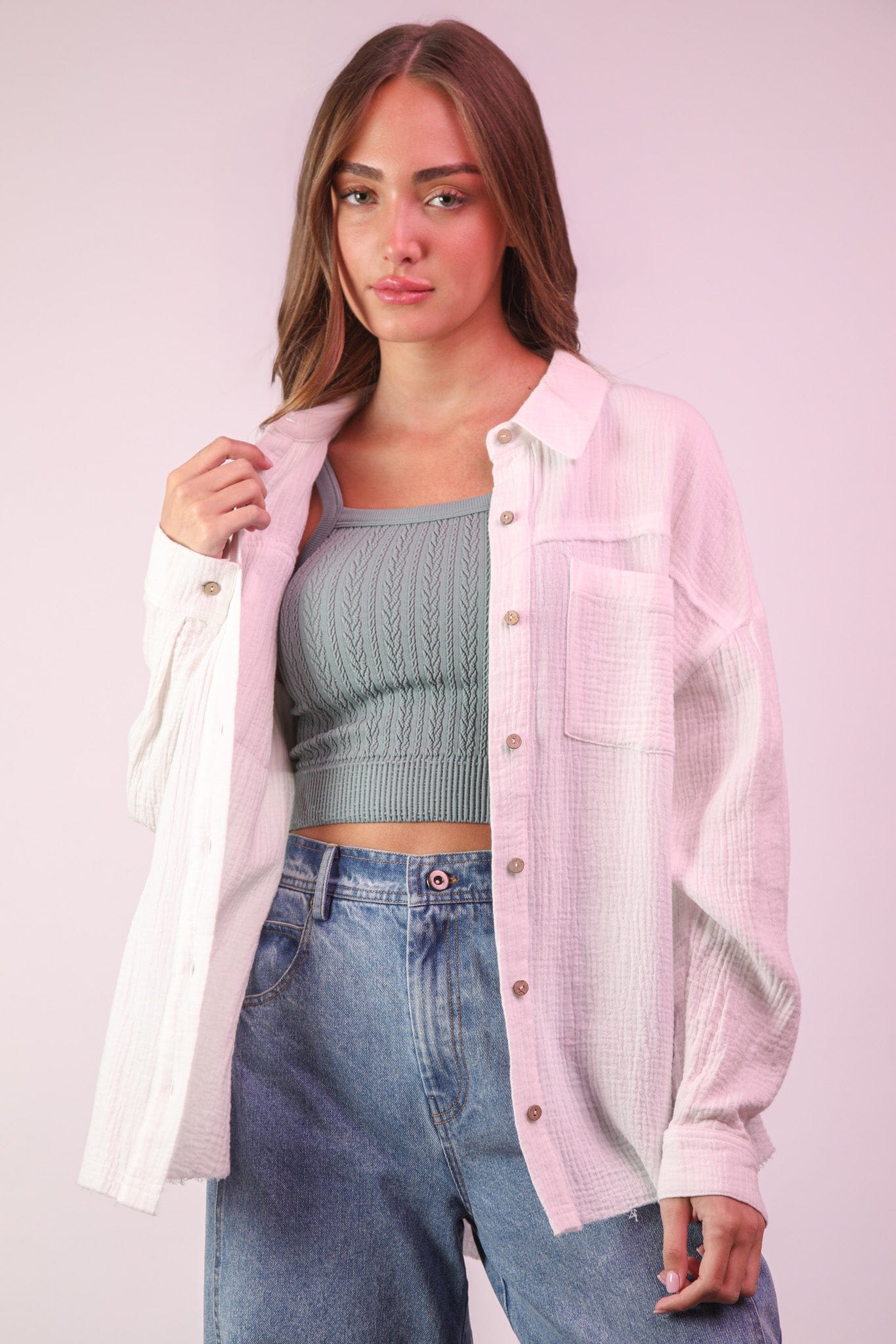 Tops Raylee Gauze Top White