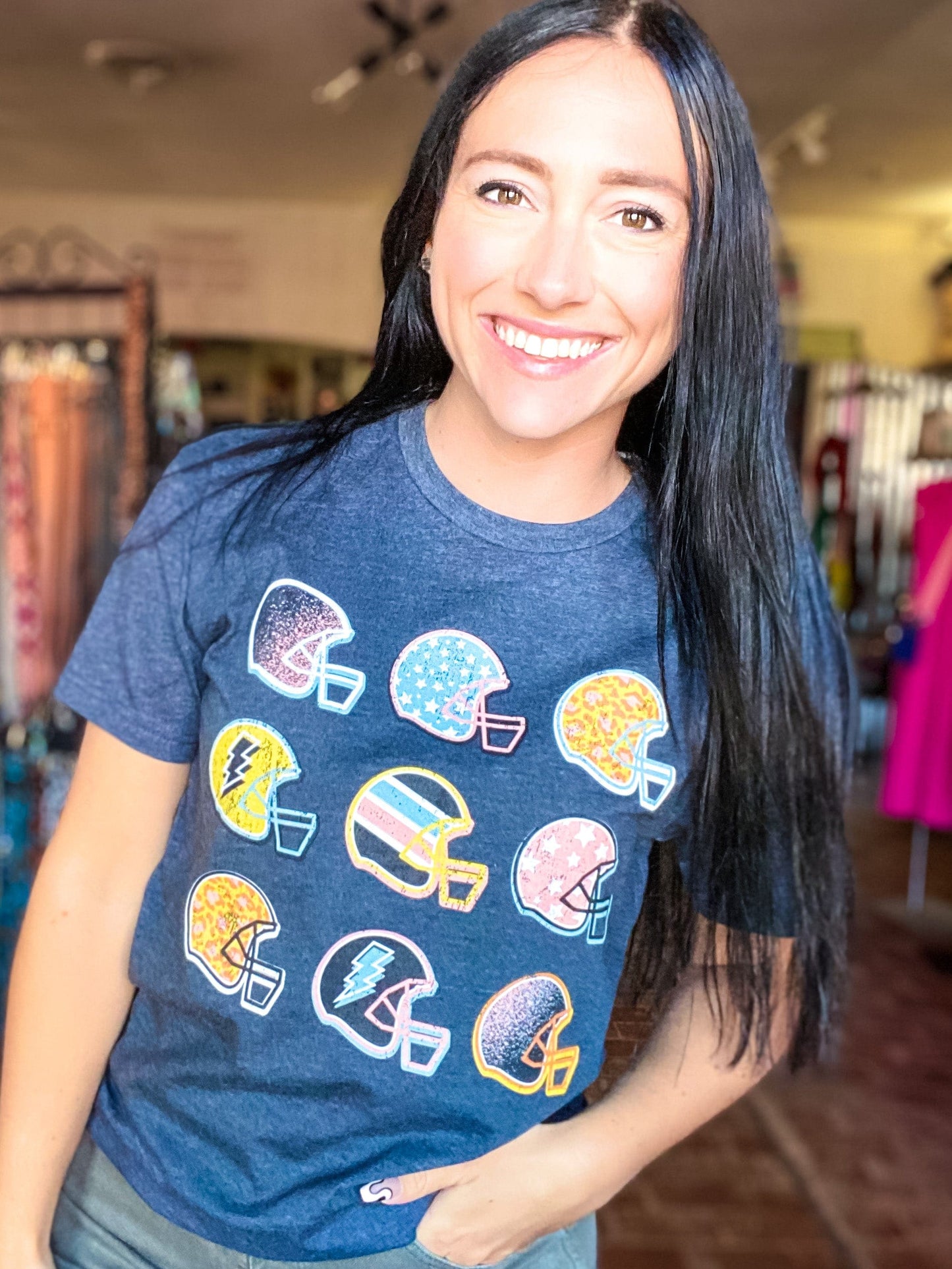 Graphic Tees Retro Football Helmet Tee