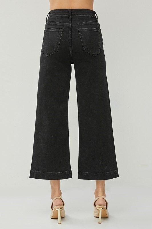 Bottoms Risen Black Ankle Wide Jean