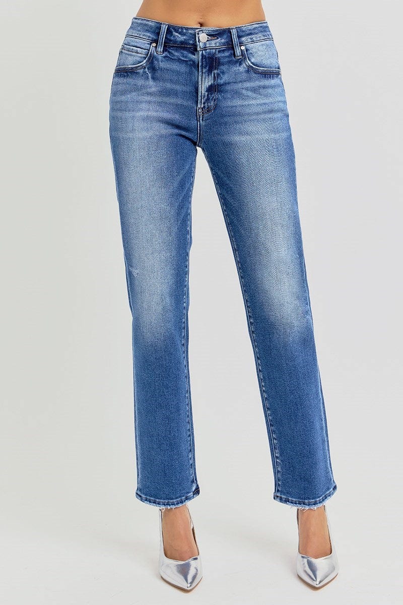 Bottoms Risen Mid Rise Tapered Ankle Jean