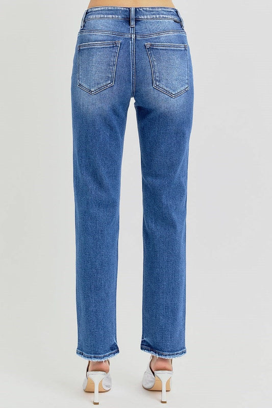 Bottoms Risen Mid Rise Tapered Ankle Jean