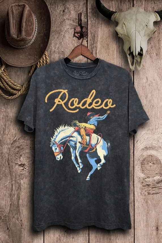 Graphic Tees RODEO Graphic Tee-Vintage Black
