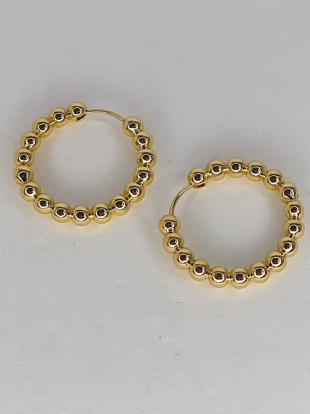 Earrings Round Bead Hoop Earring