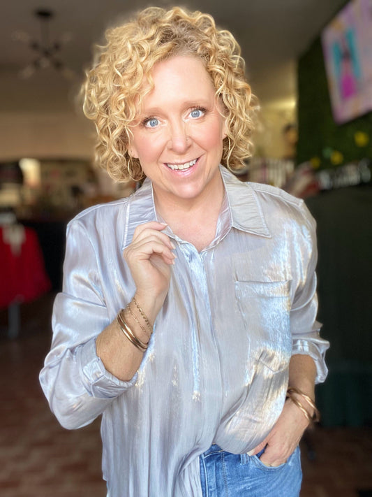 Tops Sienna Shimmer Blouse Silver