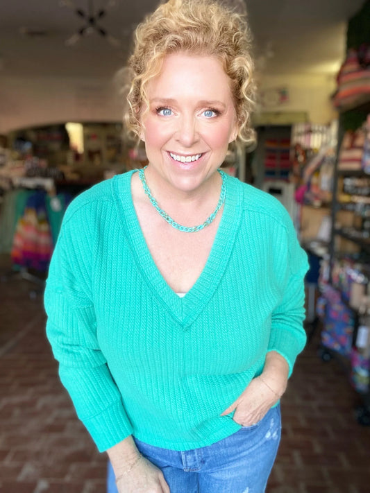 Shirts & Tops Sunnye Vneck Sweater Sea Foam