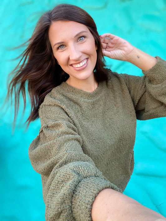 Shirts & Tops Tamra Textured Pullover- Olive