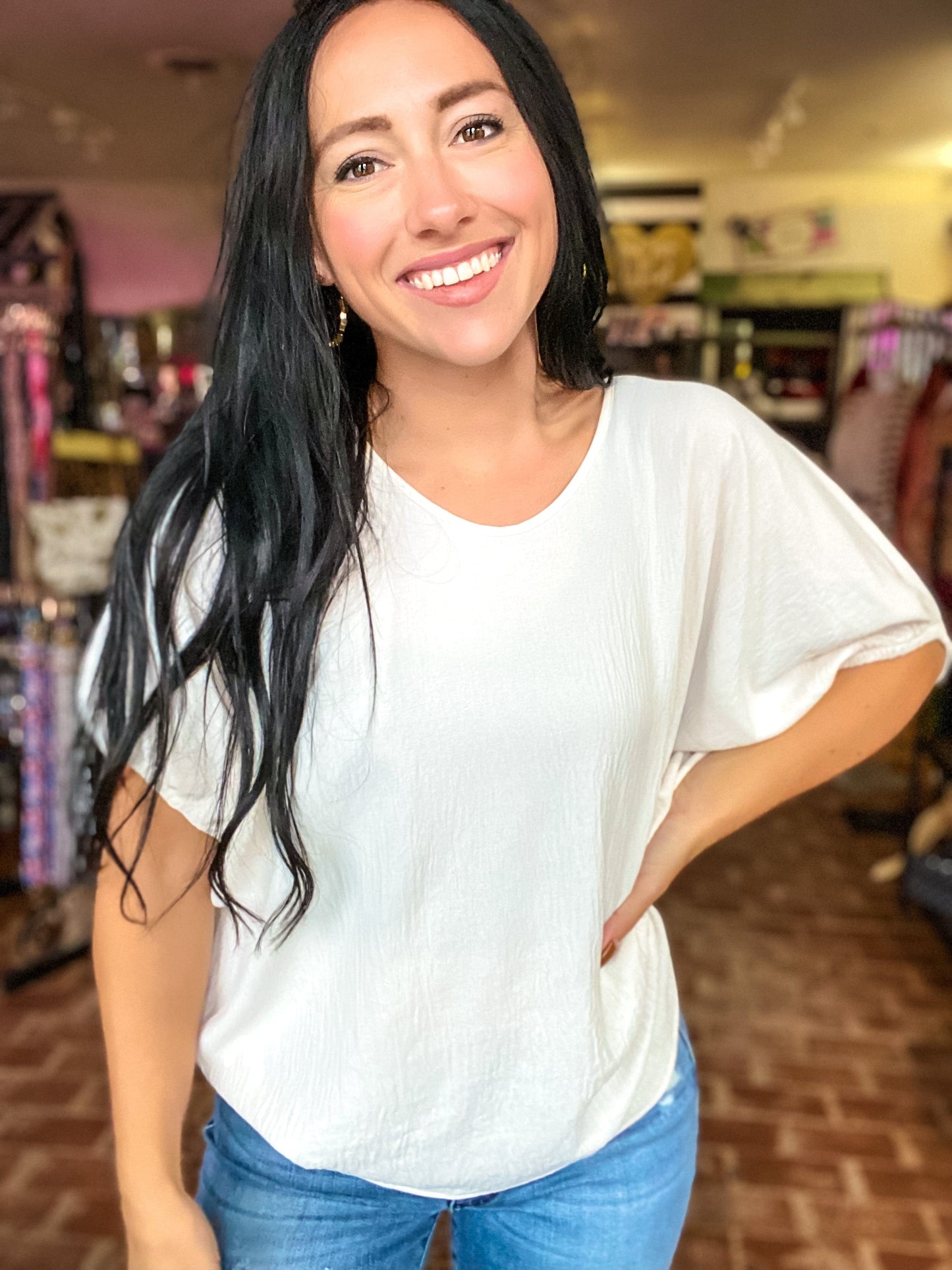 Shirts & Tops Tate Dolman Sleeve Top-Cream
