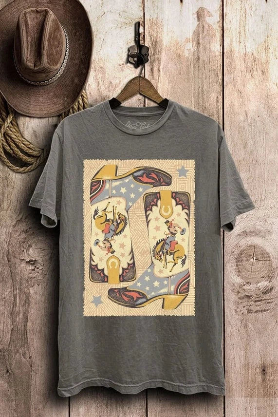 Graphic Tees These Boots Tee-Stone Gray