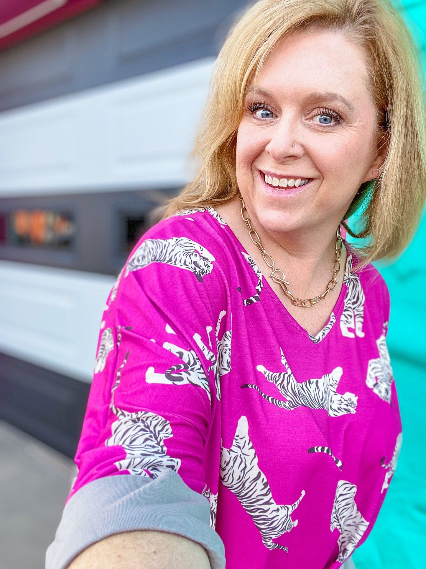 Dresses Tiger King Fuchsia Top