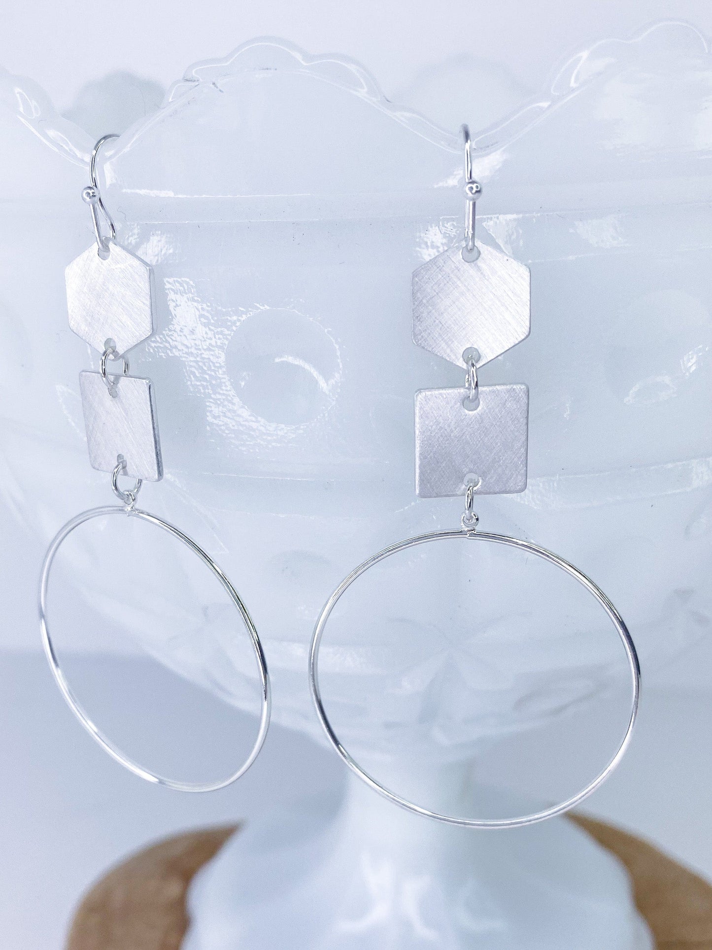 Earrings Tully Silver Drop Hoop Earring