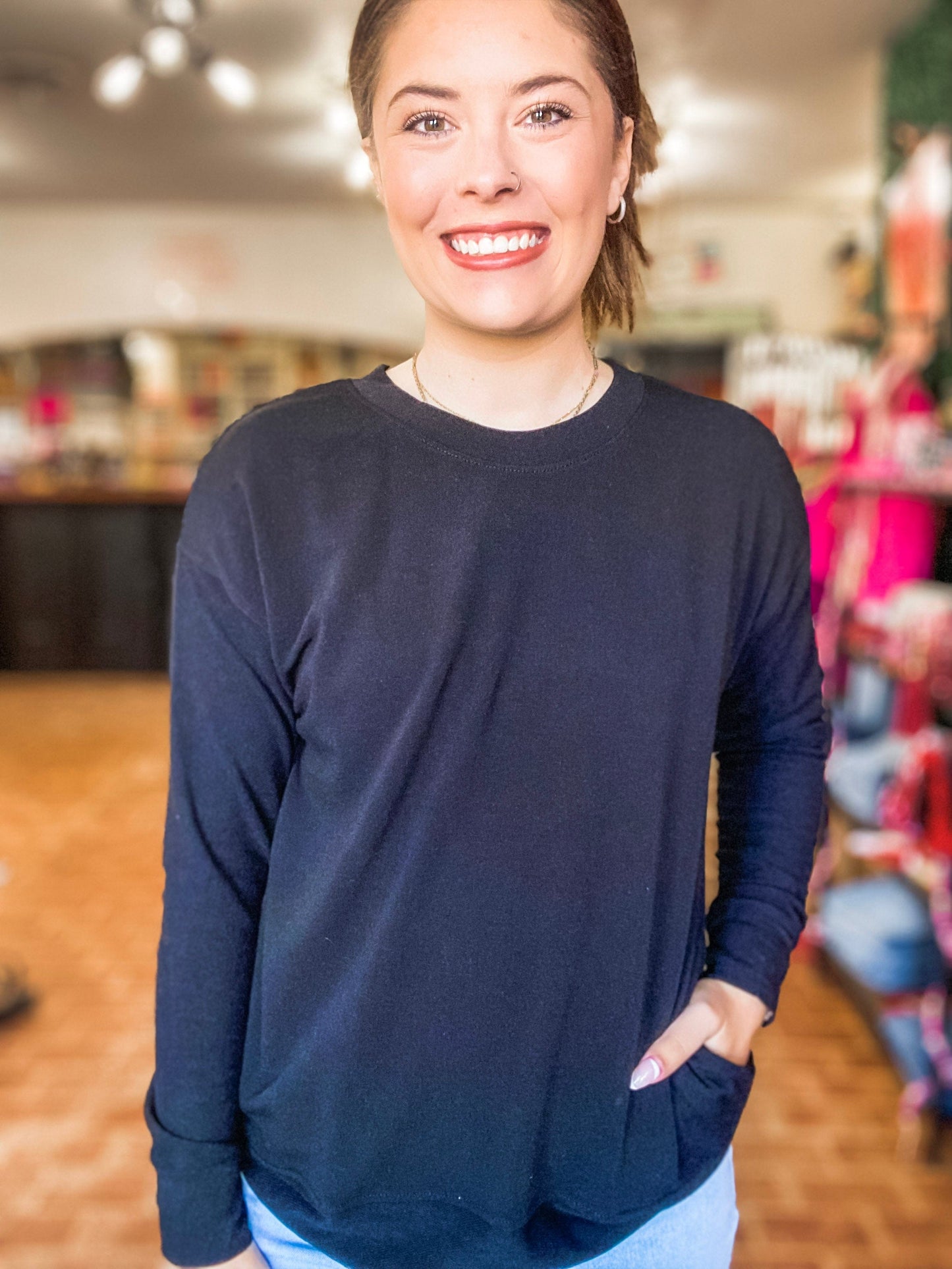 Shirts & Tops Allie French Terry Pullover-Black