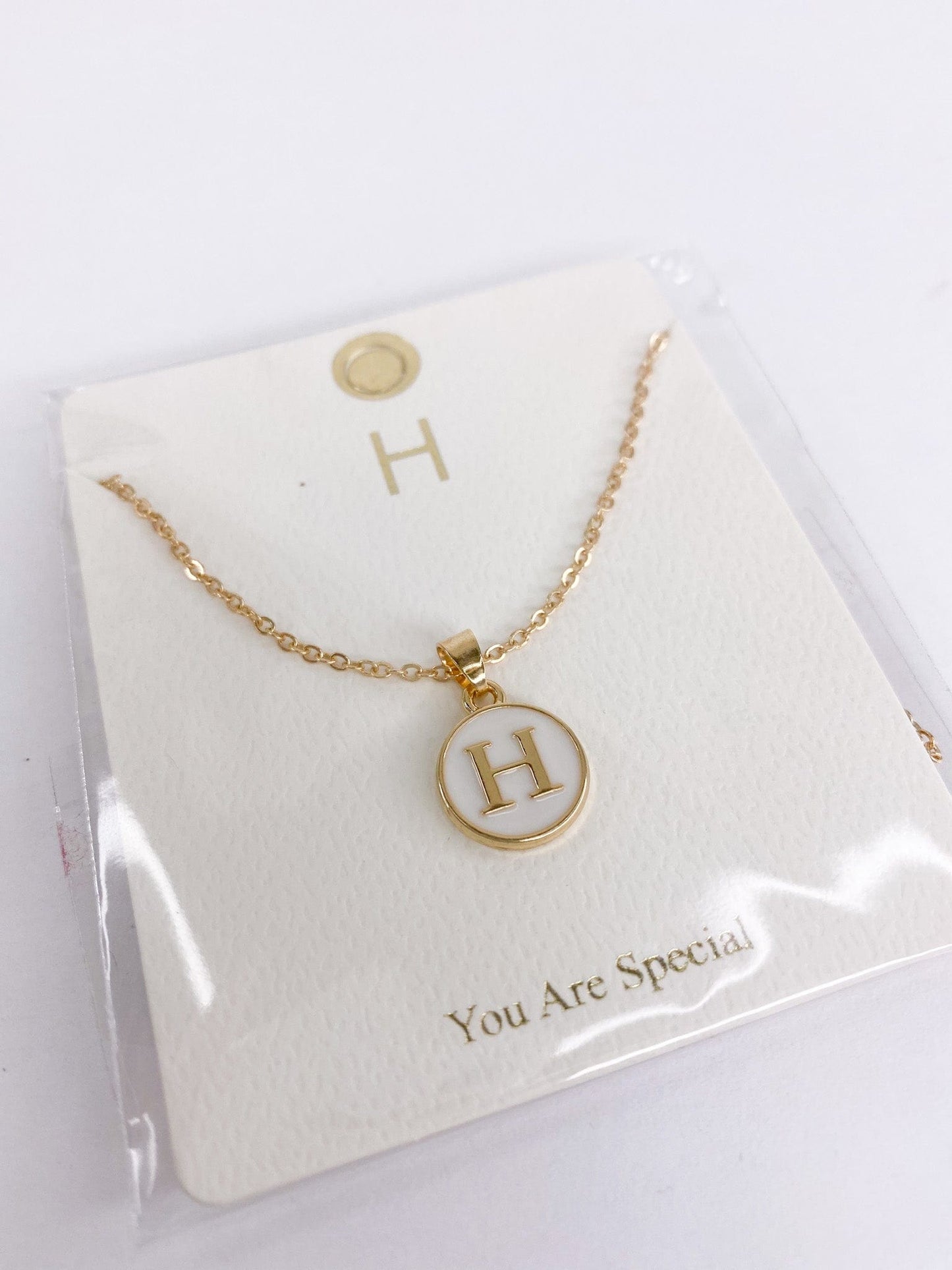 Necklaces Enamel Initial Necklace