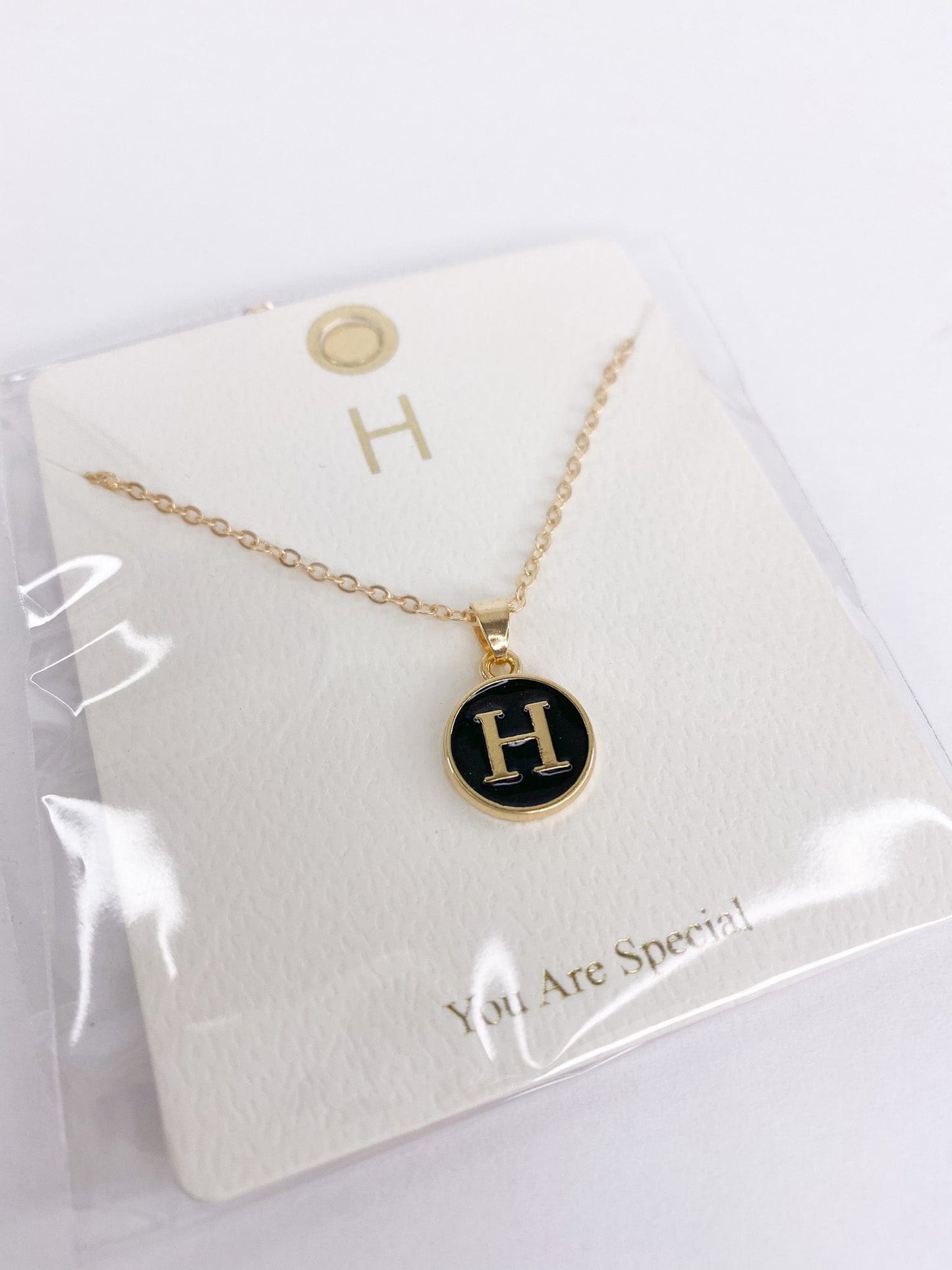 Necklaces Enamel Initial Necklace