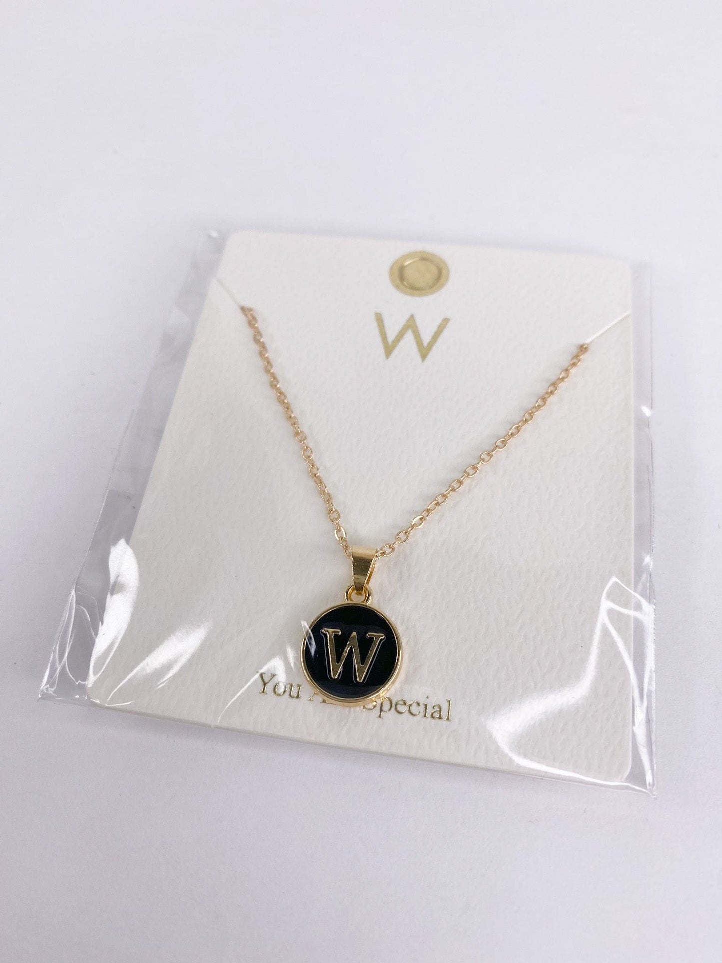 Necklaces Enamel Initial Necklace