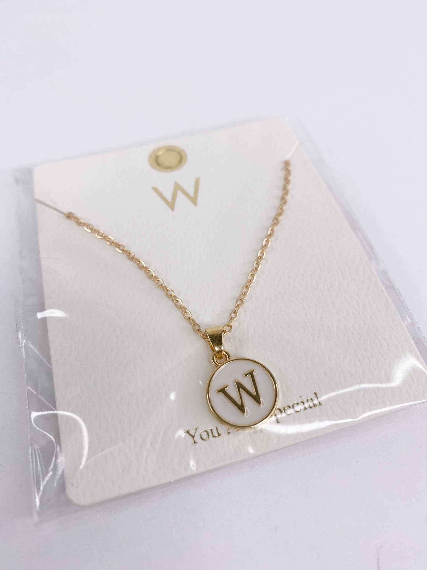 Necklaces Enamel Initial Necklace