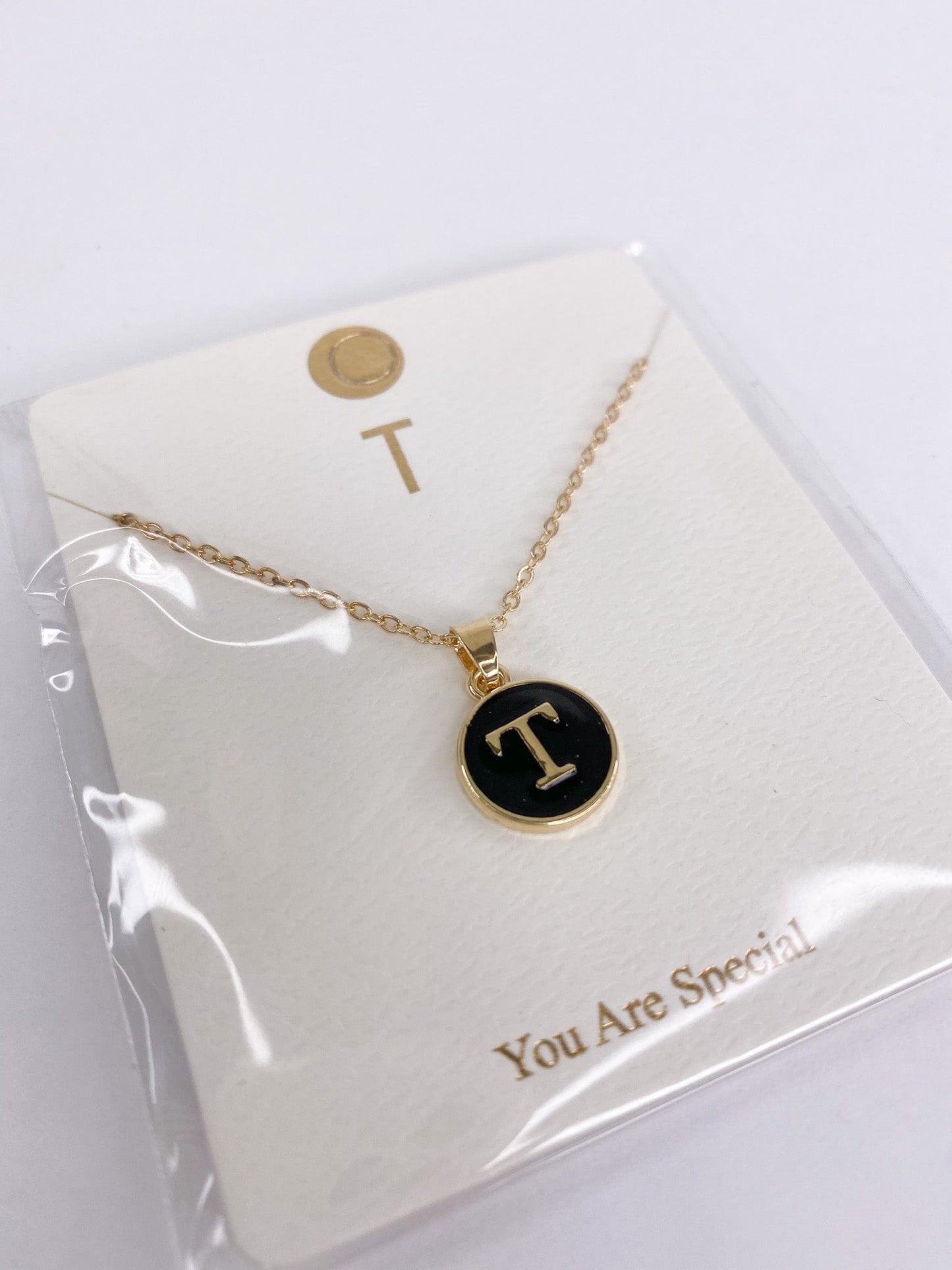 Necklaces Enamel Initial Necklace