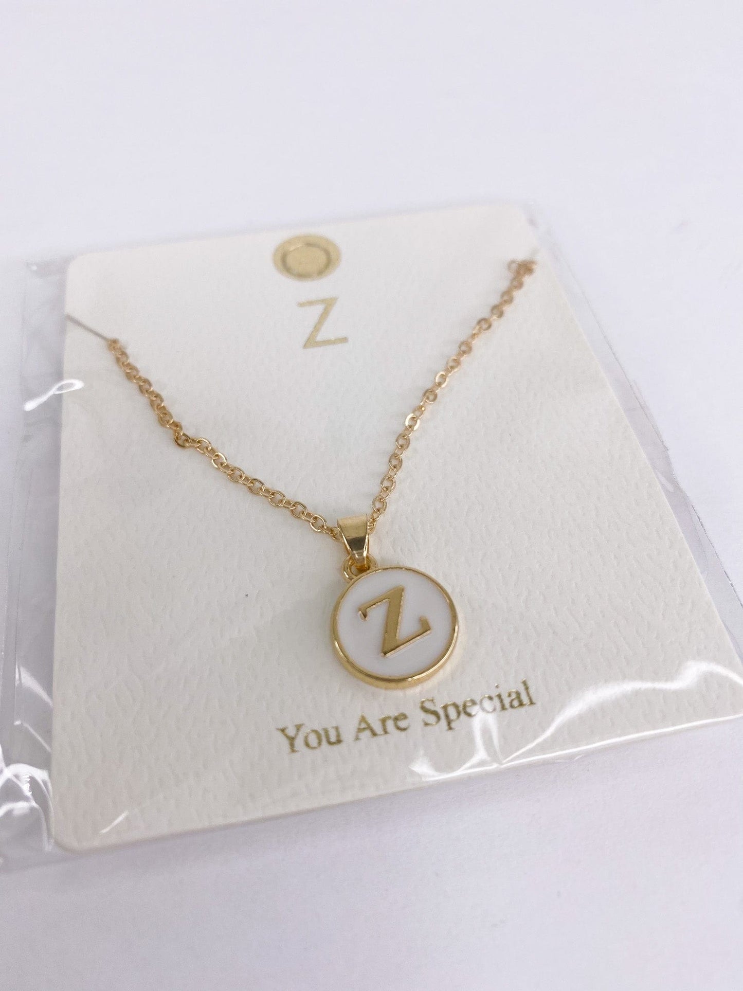 Necklaces Enamel Initial Necklace