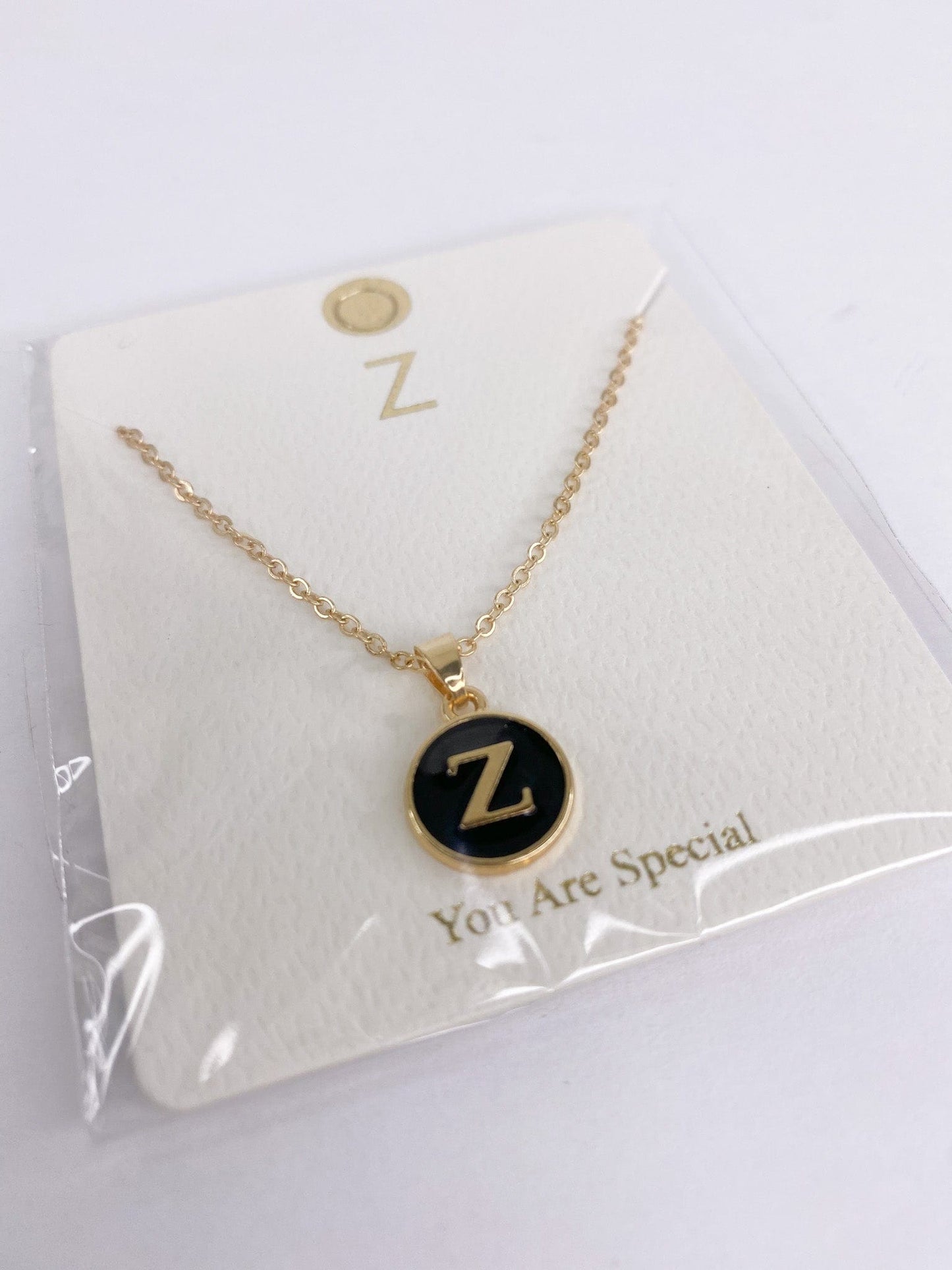 Necklaces Enamel Initial Necklace