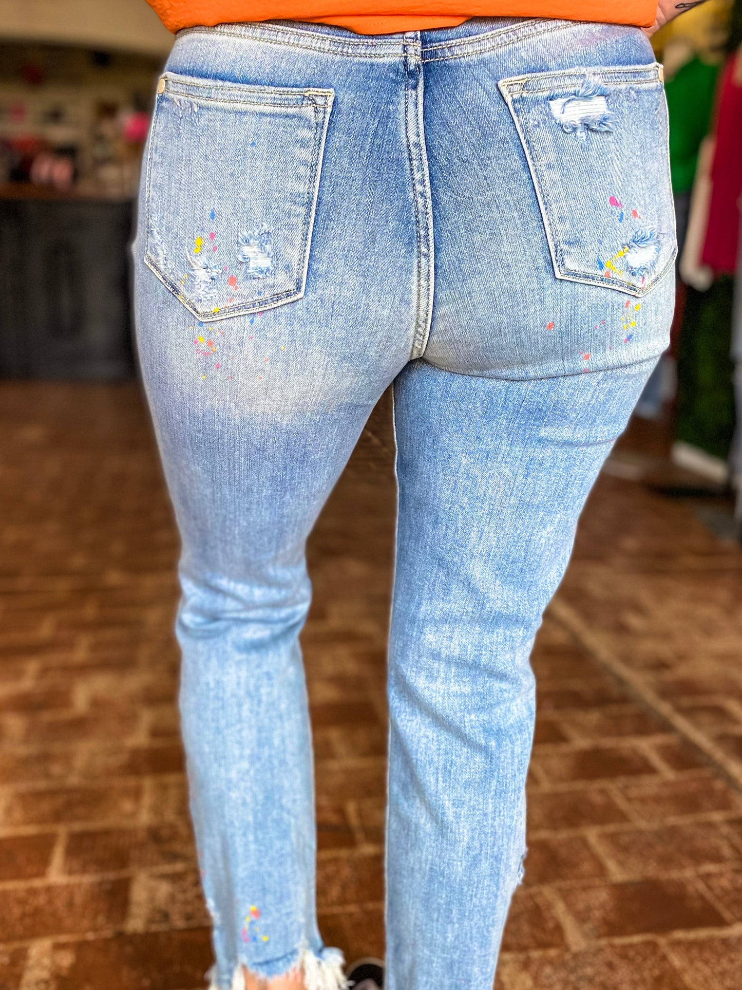 Bottoms Judy Blue Splatter Boyfriend