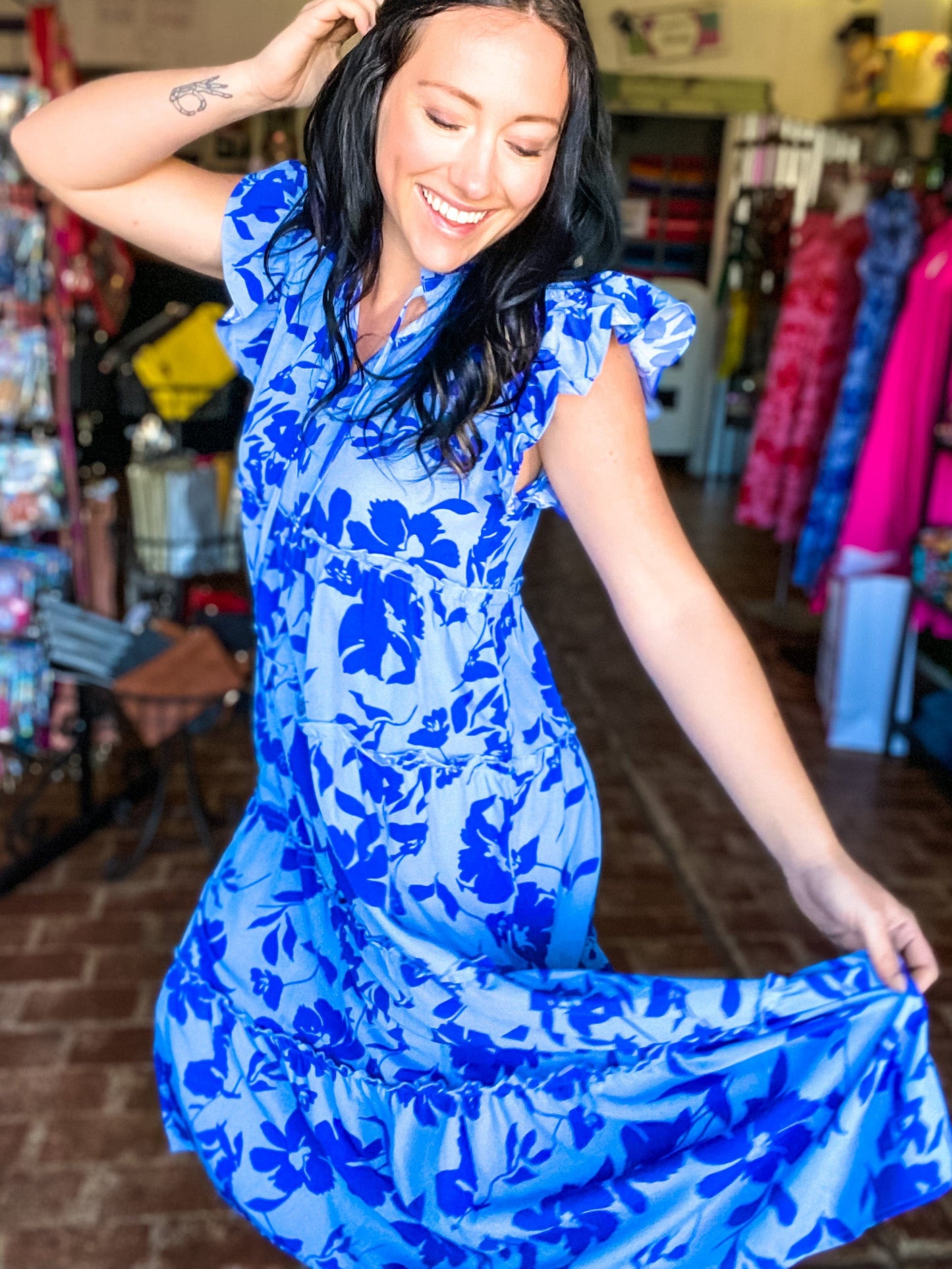 Dresses Junie Flutter Sleeve Dress Periwinkle
