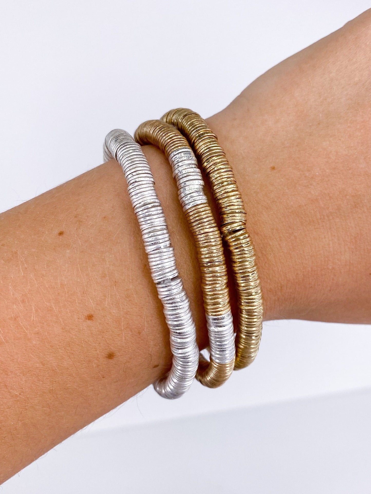 Metallic Disc Bead Bracelet