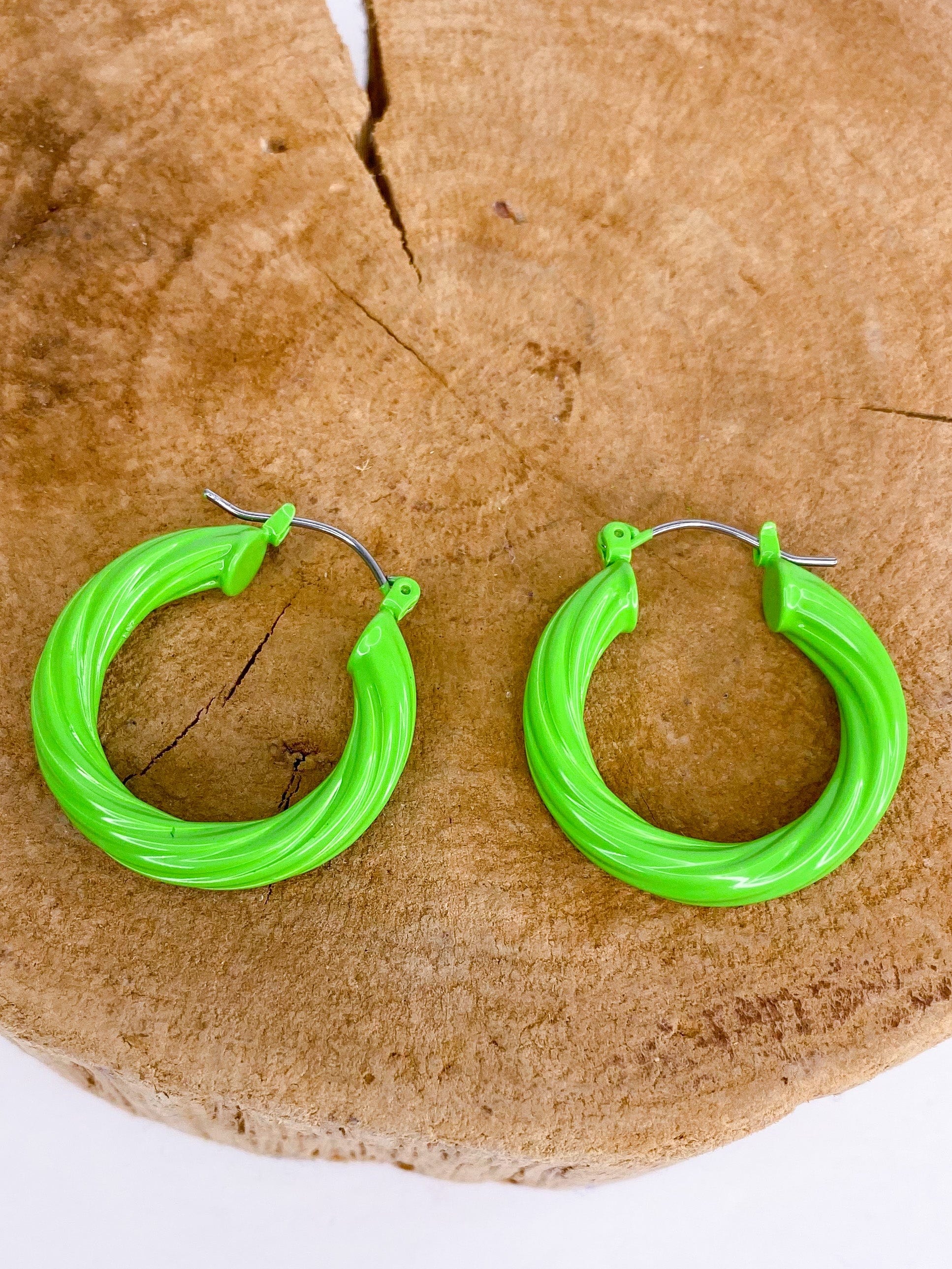 Lime sales green hoops