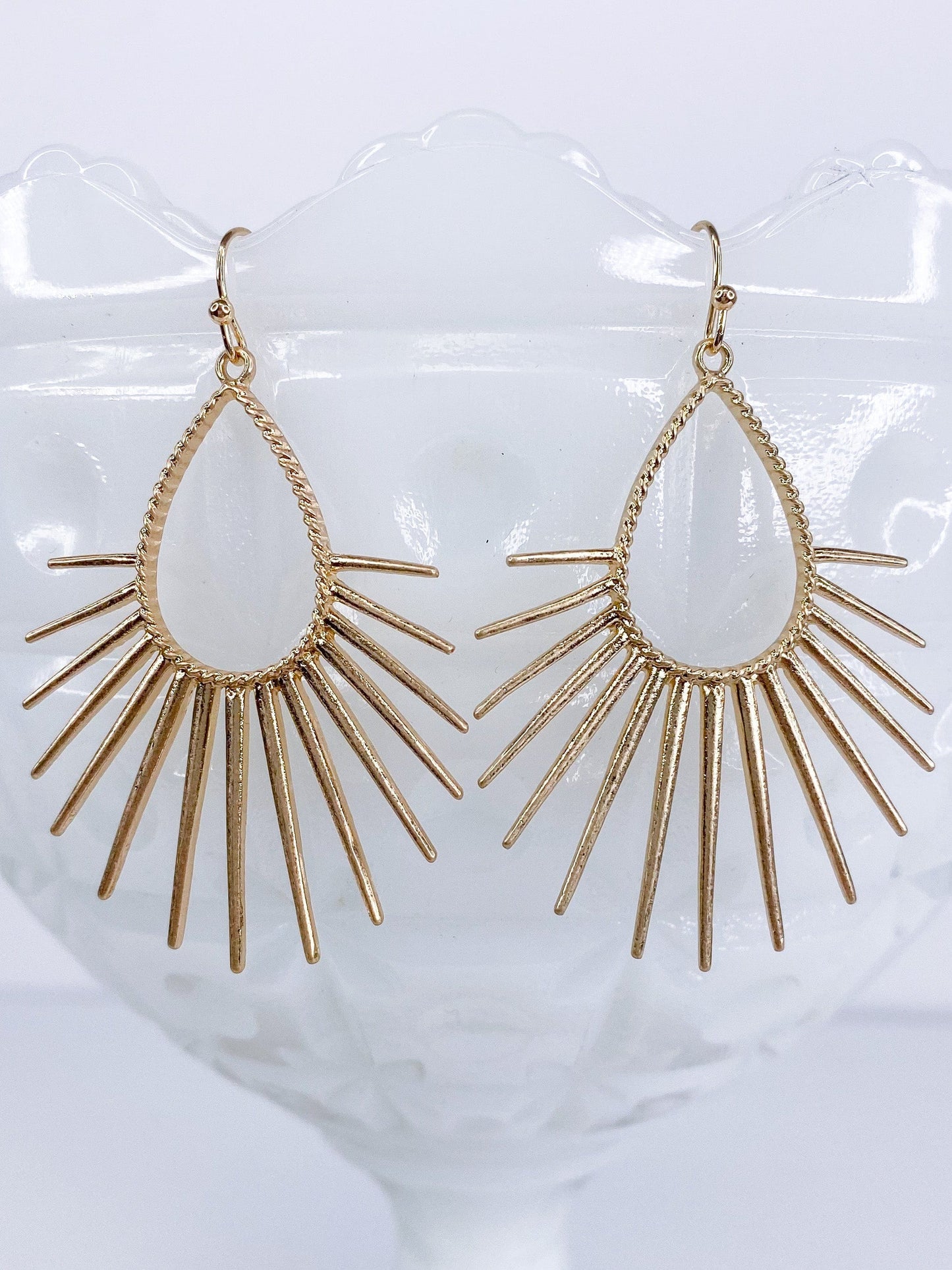 Earrings Ray of Light Earrings-Gold