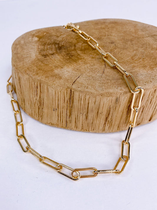 Necklaces Shorty Chain Link Necklace-Gold