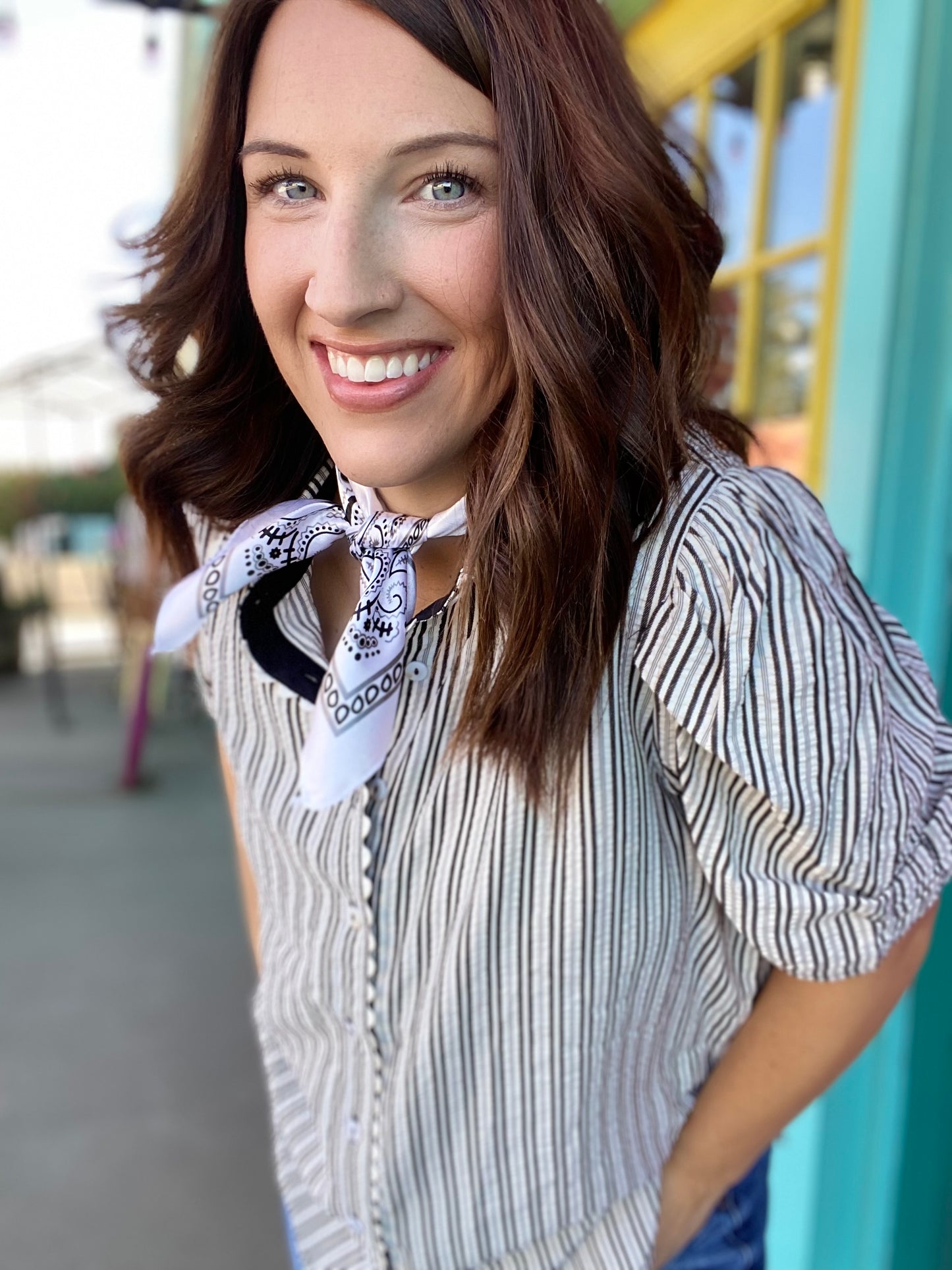 Bree Gingham Top- Black