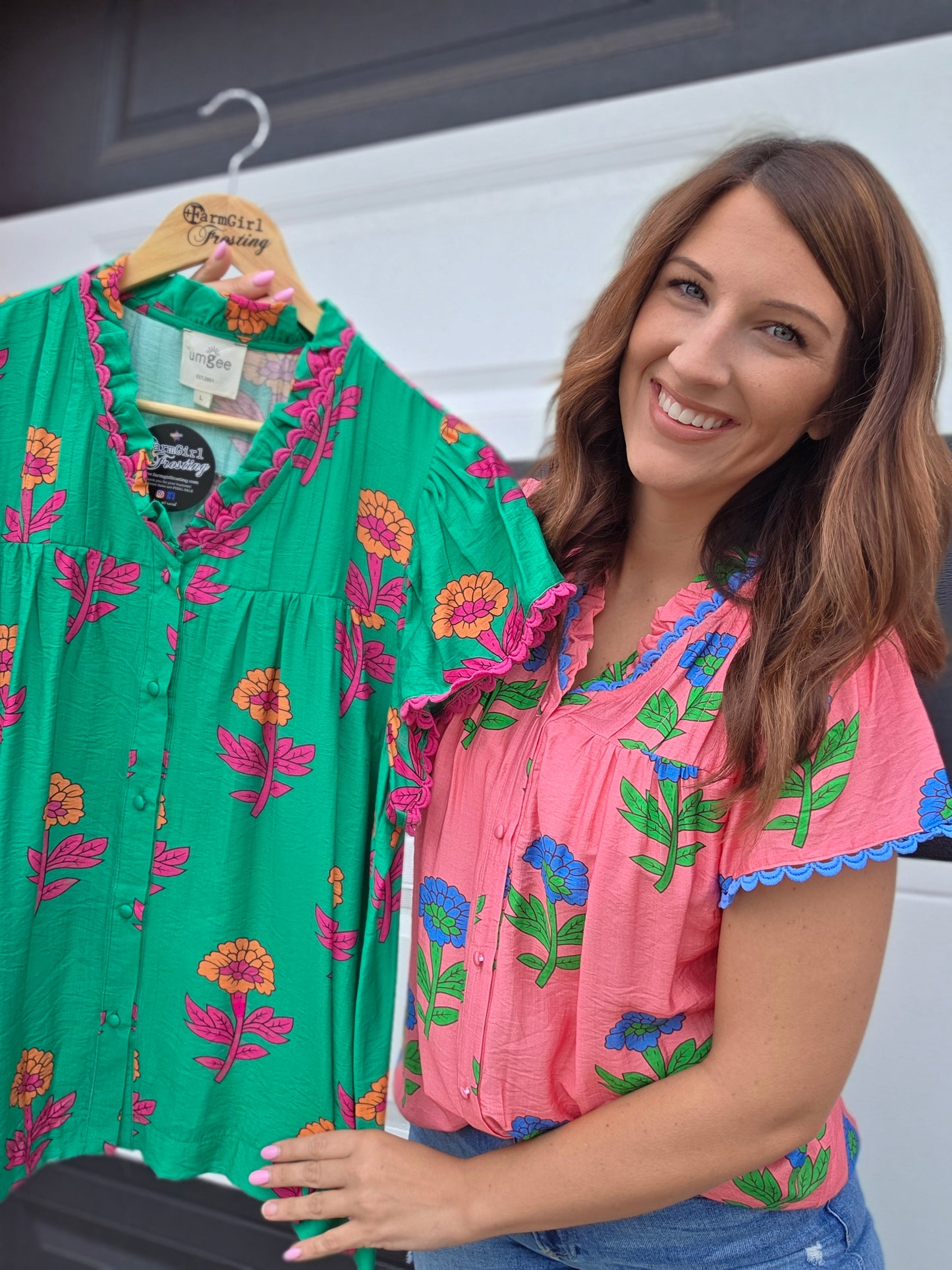 Brynnley Floral Blouse-Green
