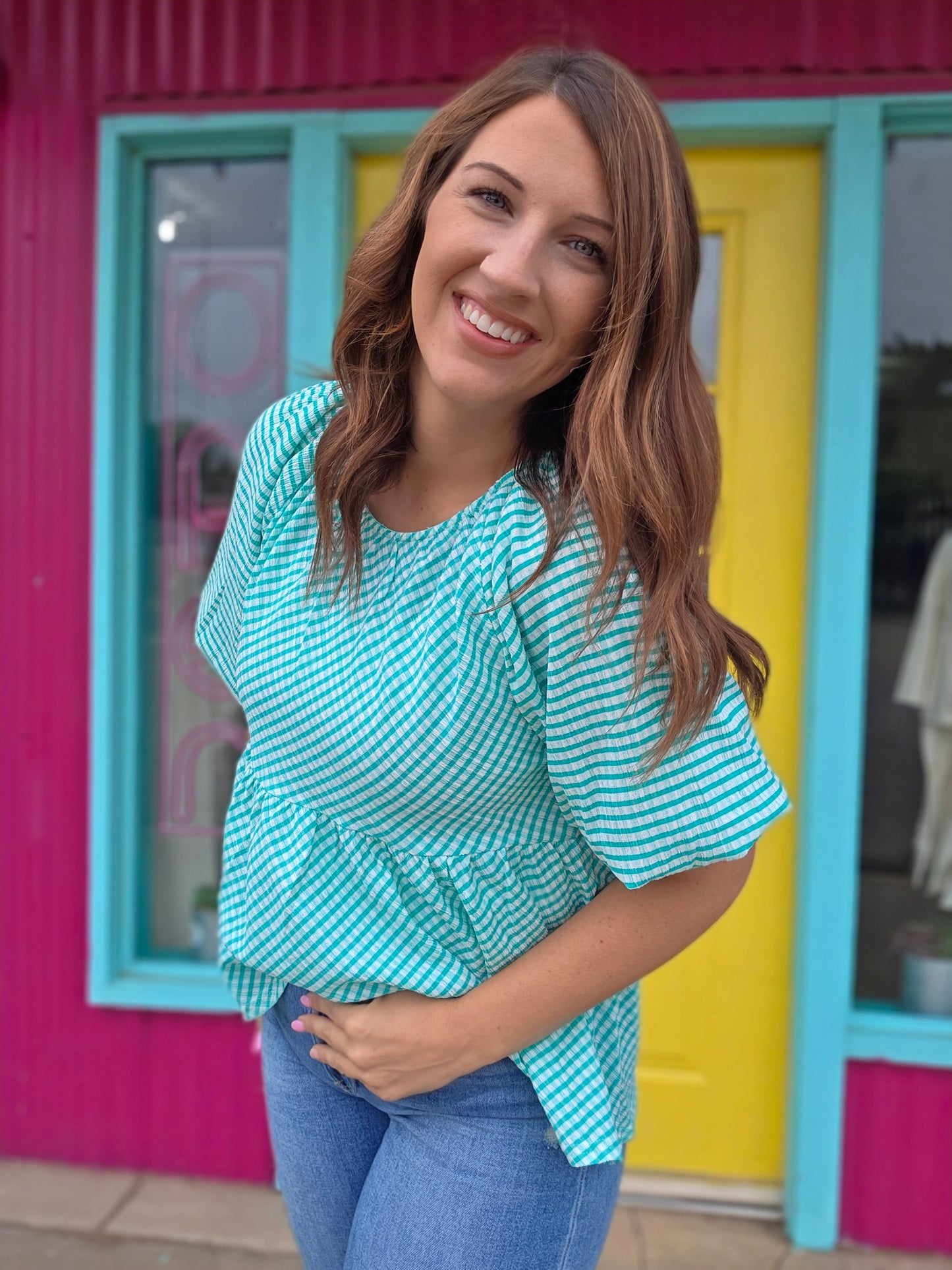 Karrie Gingham Peplum