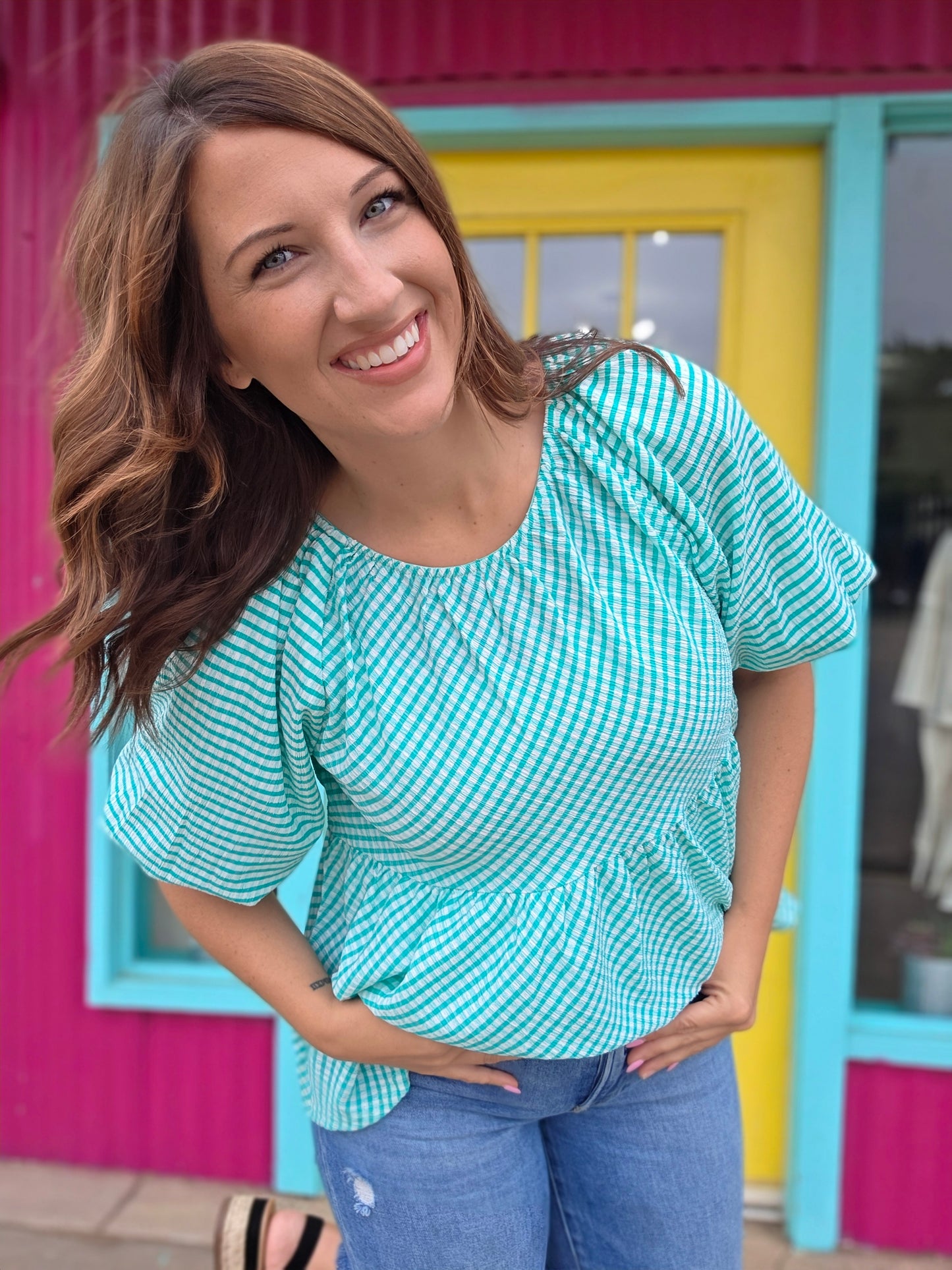 Karrie Gingham Peplum