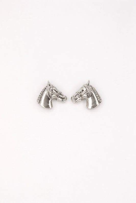 Horse Stud Earring- White Gold