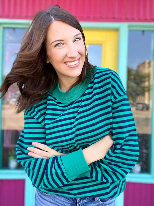 Emerald Mock Neck Pullover